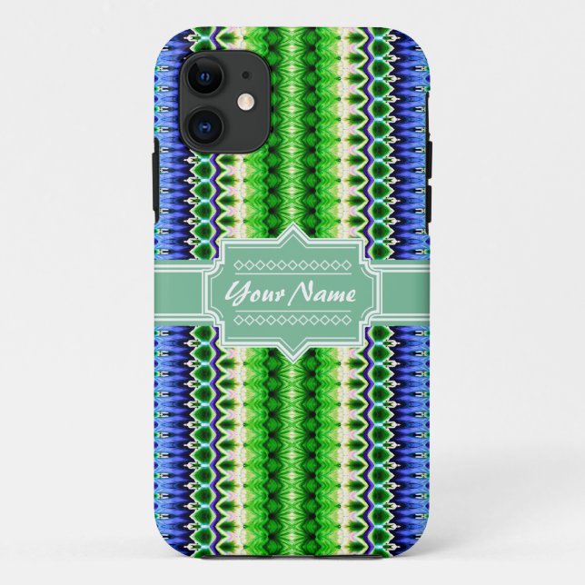 Zickzack Personalisierte Ikat-Ikat- Case-Mate iPhone Hülle (Rückseite)