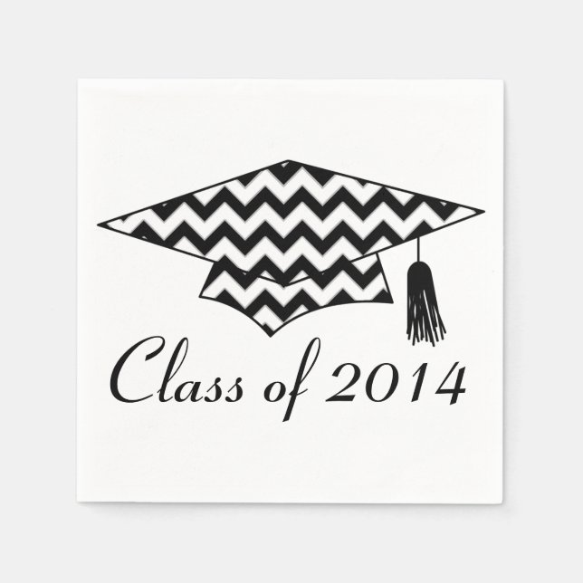 Zickzack Print Custom Abschluss Napkins Serviette (Vorderseite)