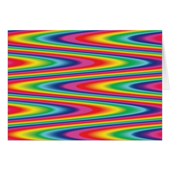 Zickzack-psychedelisches Regenbogen-Muster Karte