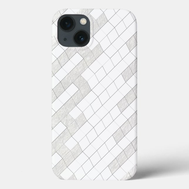 Zickzack-Quadrate in Grau Case-Mate iPhone Hülle (Rückseite)