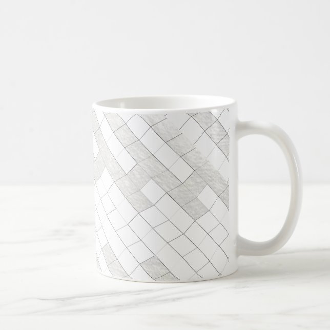Zickzack Quadrate in grau... Kaffeetasse (Rechts)