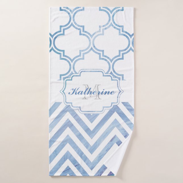 Zickzack & Quatrefolie Badhandtuch Set (Badehandtuch)