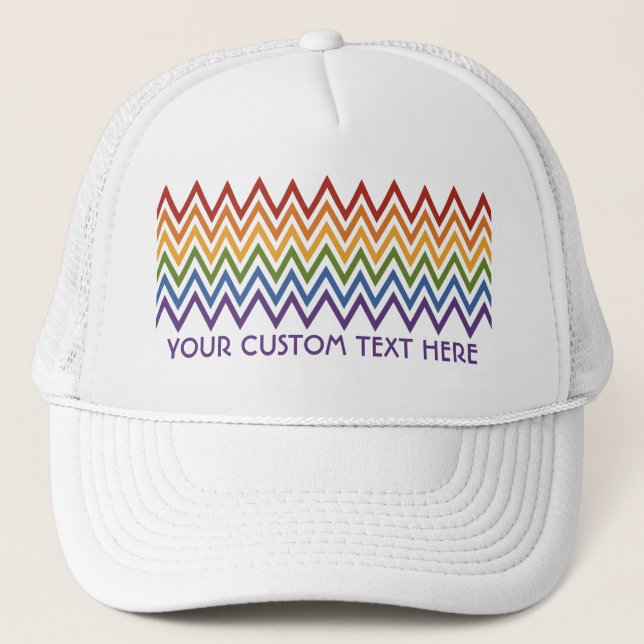 Zickzack Rainbow-Patternhut Truckerkappe (Vorderseite)