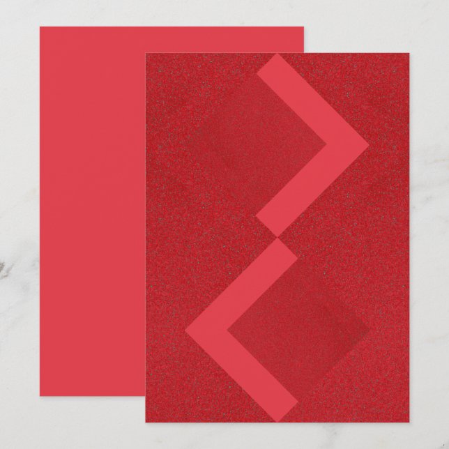 Zickzack Red Bold Einladung - Anpassbar (Vorne/Hinten)