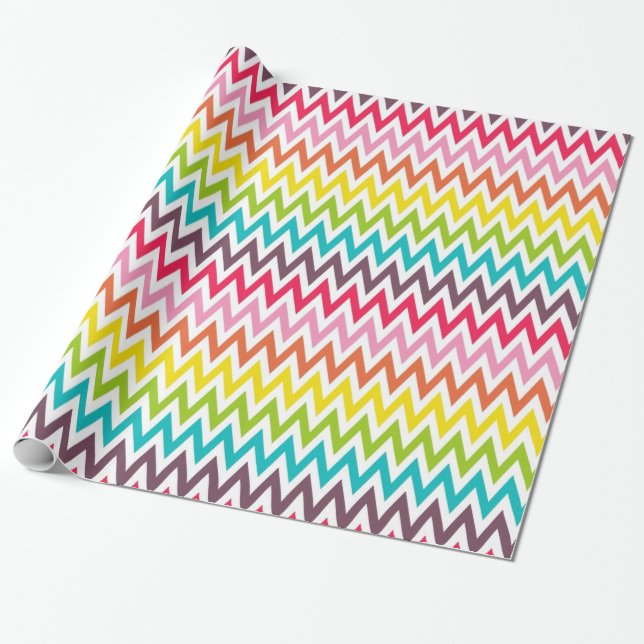 Zickzack Regenbogen Geschenkpapier (Ungerollt)