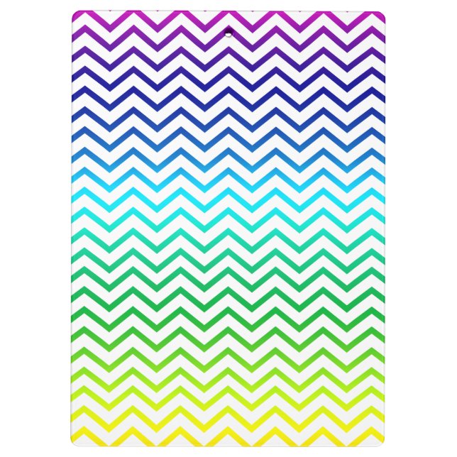 Zickzack Regenbogen-Muster-Zickzack Klemmbrett (Rückseite)