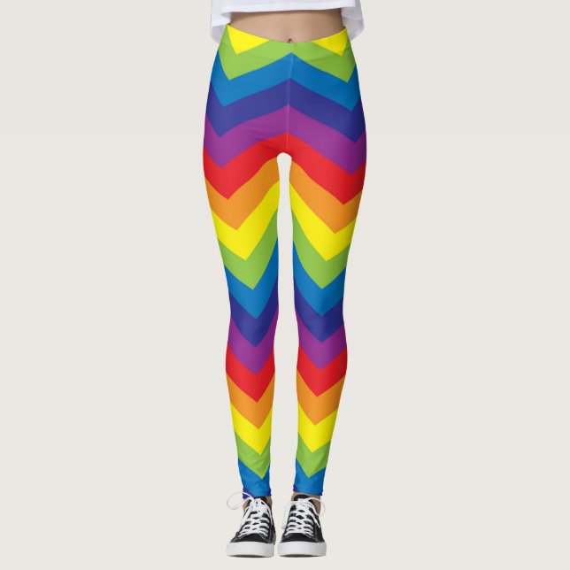 Zickzack Regenbogen Zigzag Leggings (Vorderseite)
