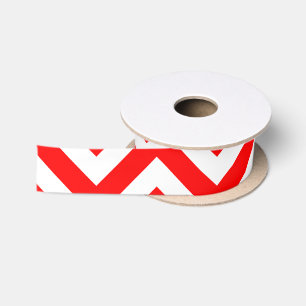 Zickzack Ribbon, rot und weiß Satinband