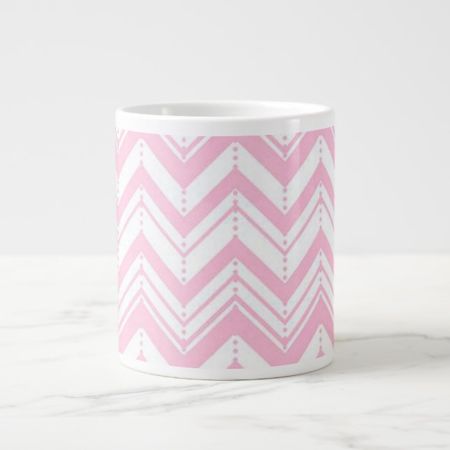 Zickzack rosa Jumbo-Tasse (Vorderseite)
