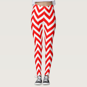 Zickzack Rot und Weiß Leggings