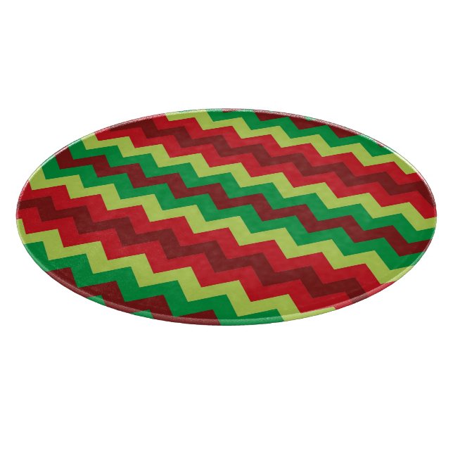 Zickzack, rotes Glastspanbrett Schneidebrett (Ecke)