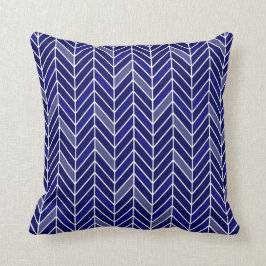 Zickzack schmal| Marineblau Kissen