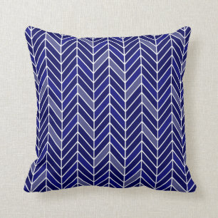 Zickzack schmal  Marineblau Kissen