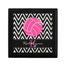 Zickzack Schmuckschachtel aus rosa Volleyball Mono