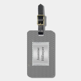ZICKZACK SCHWARZ-WEISSER KUSTOM LUGGAGE TAG GEPÄCKANHÄNGER