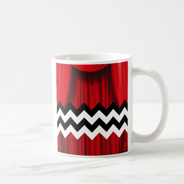 Zickzack schwarze Lodge Kaffeetasse (Rechts)