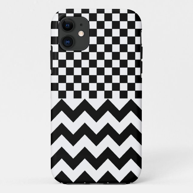 Zickzack ~ schwarze Muster Case-Mate iPhone Hülle (Rückseite)