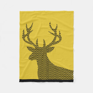Zickzack Schwarzes der Rotwild-Hirsch-Silhouette | Fleecedecke