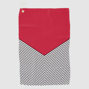 Zickzack Schwarzweiß-Design und rotes Dreieck Golfhandtuch