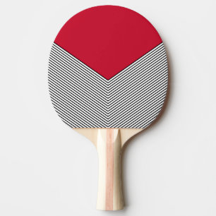 Zickzack Schwarzweiß-Design und rotes Dreieck Tischtennis Schläger