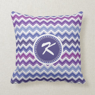 Zickzack Stammes- Zickzack-Muster in Blauem und in Kissen