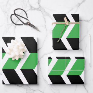 Zickzack Streifen Geschenkpapier Set