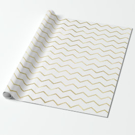 Zickzack Streifen Lines Gold Metallisches Weiß Ele Geschenkpapier
