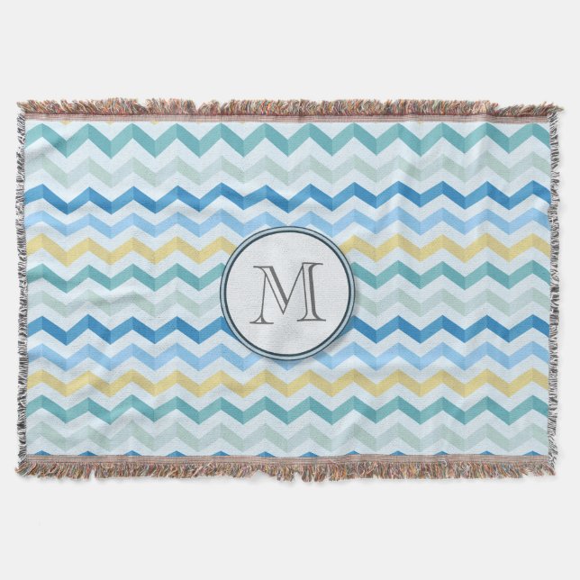 Zickzack Streifen mit Monogramm Decke (Vorderseite)