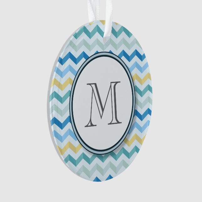 Zickzack Streifen mit Monogramm Ornament (Vorderseite)