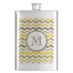 Zickzack Streifen mit rundem Monogramm Flachmann
