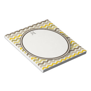 Zickzack Streifen mit rundem Monogramm Notizblock