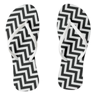 Zickzack Streifen mit schwarzem und weißem Medium Flip Flops