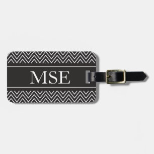 Zickzack Streifen-personalisiertes Monogramm Gepäckanhänger