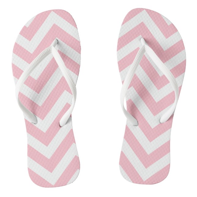 Zickzack Streifen, rosa und weiß Flip Flops (Fußbett)