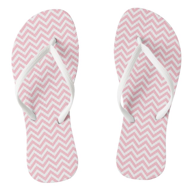 Zickzack Streifen, rosa und weiß, klein Flip Flops (Fußbett)