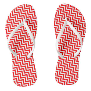 Zickzack Streifen, rot und weiß, klein Flip Flops