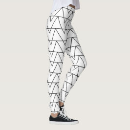 Zickzack Streifen Schwarz/Weiß Leggings