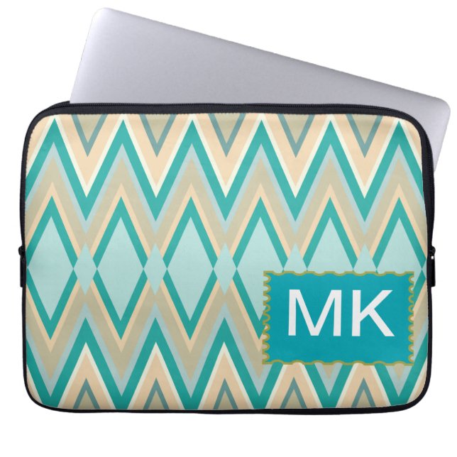 Zickzack-Telefone diagonal Laptopschutzhülle (Vorderseite)