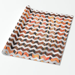 Zickzack Tiger Hot orange und Black Print Geschenkpapier