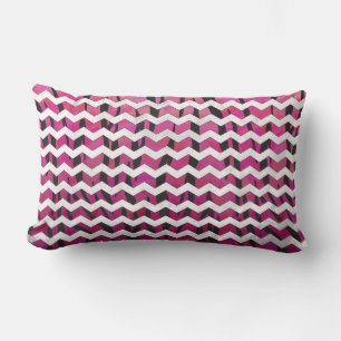 Zickzack Tiger-Hot-Rosa und Schwarz-Print Lendenkissen
