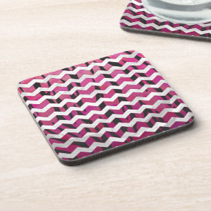 Zickzack Tiger-Hot-Rosa und Schwarz-Print Untersetzer