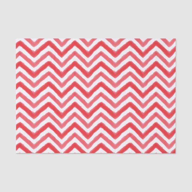 Zickzack Tissue Paper mit roten Wasserfarben Seidenpapier (Vorderseite)