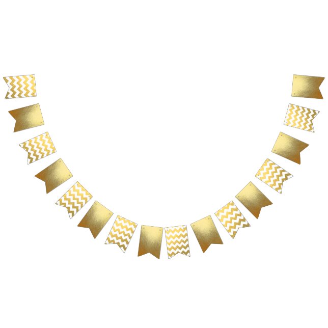 Zickzack u. GoldParty-Flaggen-Fahne Wimpelkette (Alle)