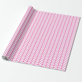 Zickzack Umschlagpapier - Hot Pink auf Weiß Geschenkpapier