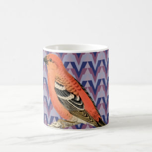 Zickzack und Vintager rosa Vogel Kaffeetasse