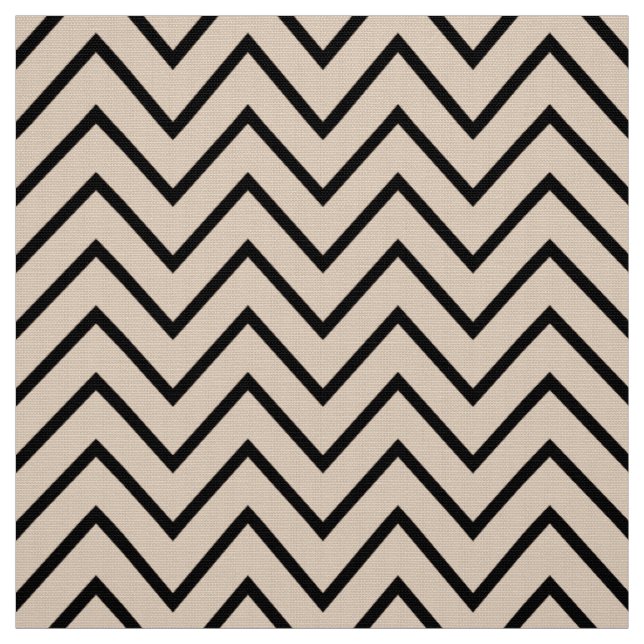 Zickzack Upholstermöbel aus Schwarz und Creme Stoff (Muster)