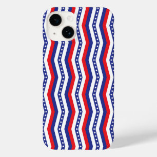 Zickzack US Flagge Rot-Weiß und Blau Case-Mate iPhone 14 Hülle