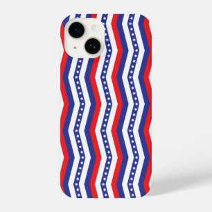 Zickzack US Flagge Rot-Weiß und Blau iPhone 14 Hülle