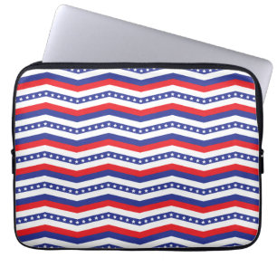 Zickzack US Flagge Rot-Weiß und Blau Laptopschutzhülle