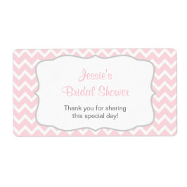 Zickzack Wasser Flasche-Etikett in Rosa und Grau